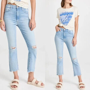 Mother The Hustler Ankle Fray Jeans Petal Plucker